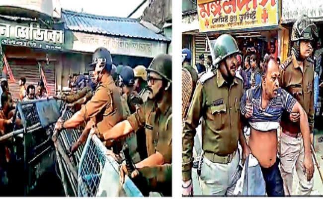 कानून तोड़ो आंदोलन हुआ हिंसक, पुलिस और भाजपा समर्थकों में झड़प, 25 घायल, पांच पुलिसकर्मी भी हुए जख्मी