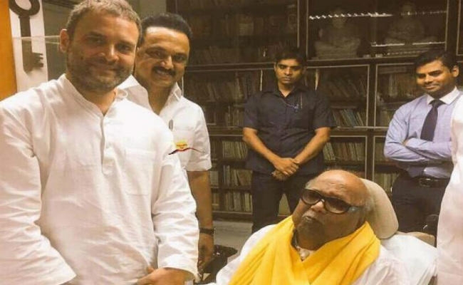 बीमार एम करुणानिधि से मिलने आज राहुल गांधी चेन्नई जाएंगे