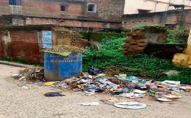 मधुपुर में जगह-जगह पसरी गंदगी, परेशानी