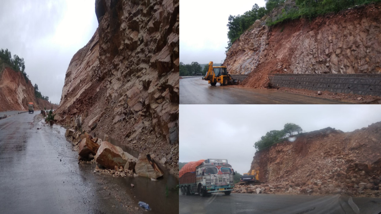 जवाहर घाटी एनएच पर गिर रहे हैं मिट्टी व चट्टान, फोरलेन चौड़ीकरण निर्माणाधीन रोड पर वाहनों का गुजरना खतरनाक