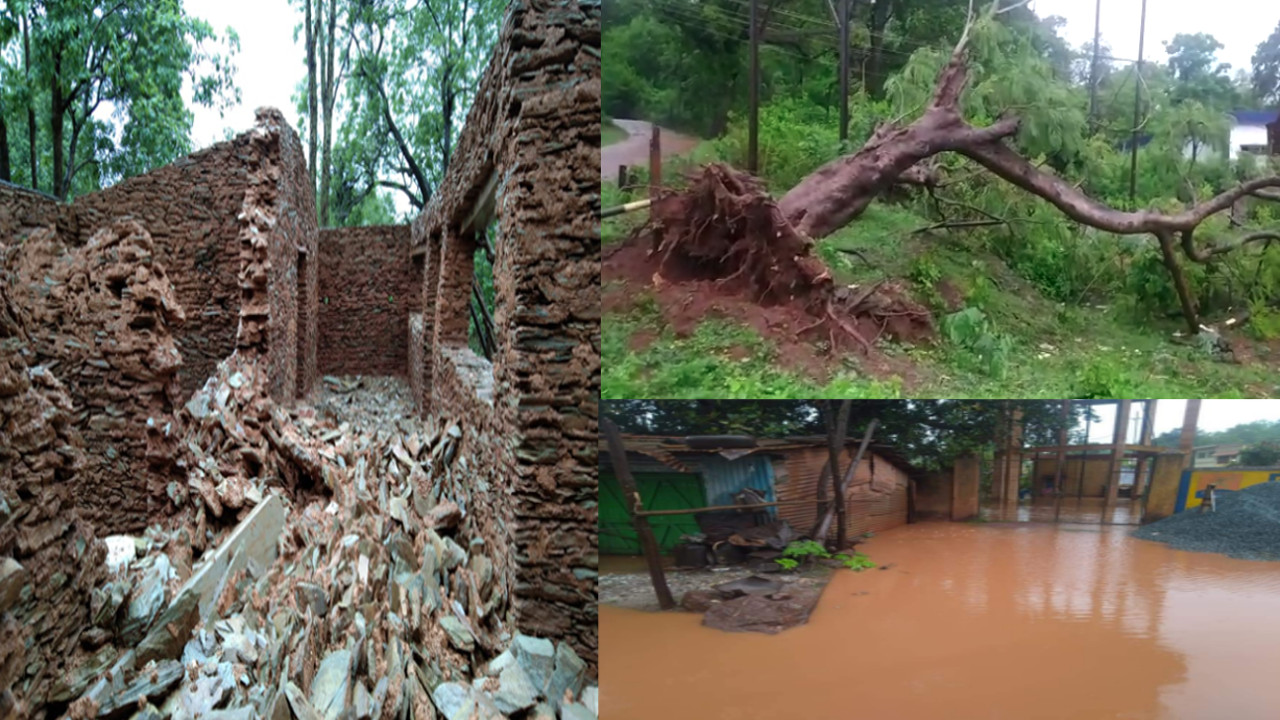 Cyclone Yaas Update News : सारंडा और लौहांचल क्षेत्र में तेज बारिश से कच्चे मकान गिरे, बिजली रही गुल
