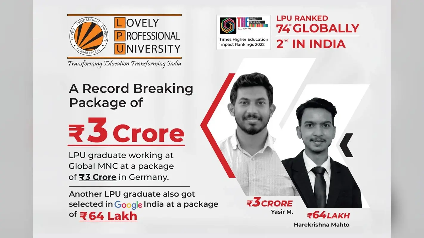 LPU Placement: 3 करोड़ के पैकेज के साथ एलपीयू ने बनाया प्लेसमेंट का एक और रिकॉर्ड