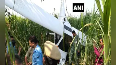 खेत में गिरा वायुसेना का विमान, जान बचाकर भागे किसान, पैराशूट की मदद से बाहर आये पायलट