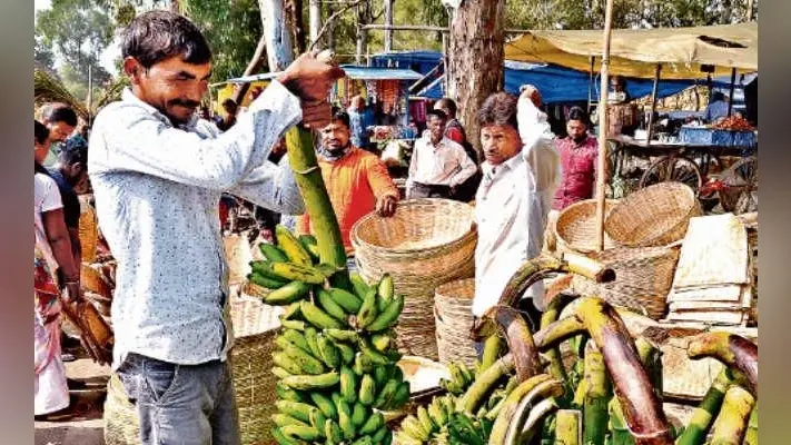छठ महापर्व को लेकर चुनरी प्रिंट व कॉटन साड़ियों की सबसे अधिक हो रही बिक्री, सूप-दउरा की सजीं दुकानें