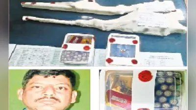 नामदा बस्ती में रिटायर्ड फौजी के घर से हथियारों का जखीरा बरामद