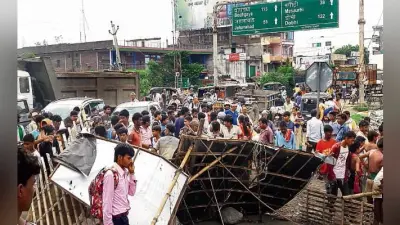 पटना : हादसे में दुकानदार की मौत पर पुलिस चेकपोस्ट में तोड़फोड़, सिपाही से हाथापाई, सड़क जाम