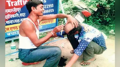 समस्तीपुर : आवारागर्दी करते हुए पकड़े जाने पर पुलिस ने मुंड़वाया युवक का बाल