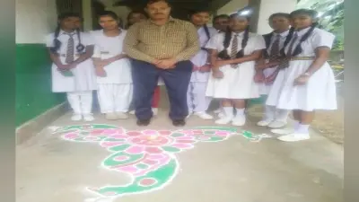 बच्चों ने आकर्षक रंगोली बनाकर दिया प्रदूषण मुक्त दीपावली का संदेश
