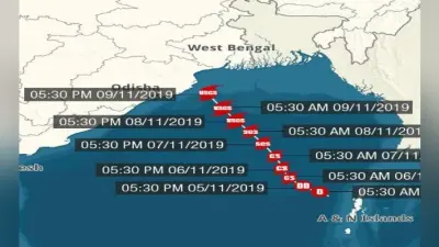 कल बंगाल के तट से टकरायेगा चक्रवात ”बुलबुल”