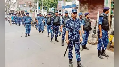 अयोध्या पर फैसले को लेकर प्रशासन का फ्लैग मार्च