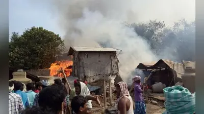 साहिबगंज : अगलगी में 25 घर जलकर राख, सैकड़ों परिवार सड़क पर, 15 लाख की क्षति का अनुमान