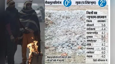 झारखंड शीतलहर की चपेट में दो की मौत, उत्तर भारत ठिठुरा, मैक्लुस्कीगंज का पारा पहुंचा 0 डिग्री