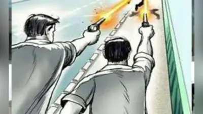 अपराधियों ने की अंधाधुंध फायरिंग