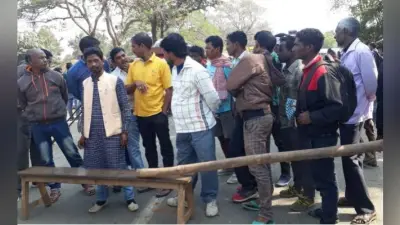 जंगली हाथियों के आतंक से परेशान ग्रामीणों ने किया कोलेबिरा-बानो सड़क जाम