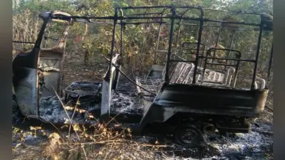 ललपनिया में अज्ञात अपराधियों ने ऑटो जलाया, चालक सह ऑनर के साथ की मारपीट व लूटपाट