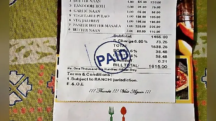 रांची : रेस्टोरेंट ग्राहकों से कर रहे हैं मनमानी, जीएसटी के अलावा ले रहे पांच फीसदी सर्विस टैक्स