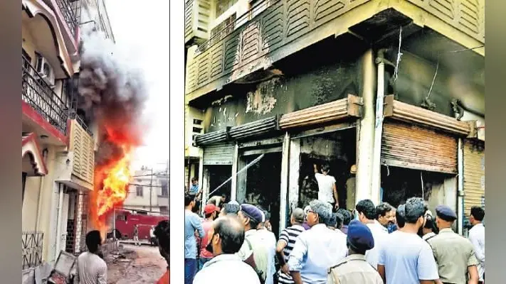रांची : विक्रांत चौक के समीप दुकानों में लगी आग, लाखों का नुकसान