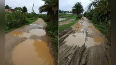चौपारण : कीचड़ में तब्दील हुई सड़क, पैदल चलना भी हुआ मुश्किल