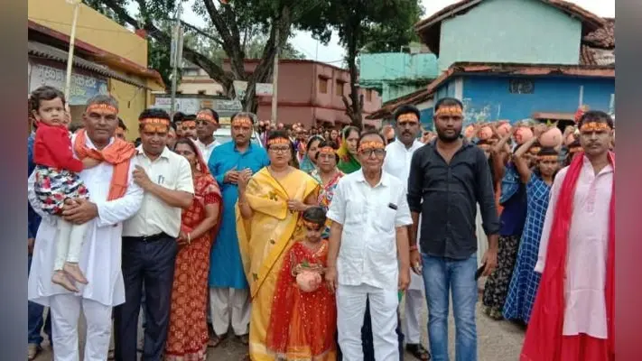 कसमार : कलश यात्रा के साथ श्रीराम मंदिर का प्राण प्रतिष्ठा समारोह शुरू