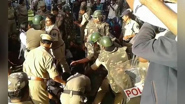 भाजयुमो के प्रदर्शन में जीटी रोड बना रणक्षेत्र