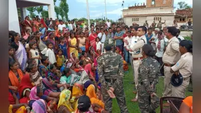 चौपारण : विवादित स्थल पर ग्रामीणों ने की शिवलिंग की स्थापना, पहुंची प्रशासन की टीम