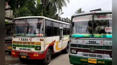 चालक को थप्पड़ मारने के खिलाफ मालदा में निजी बसों की हड़ताल
