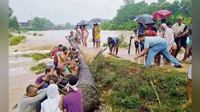 संकट की घड़ी : प्रखंडों में कई नदियां उफान पर, 72 घर गिरे, तटबंध टूटे