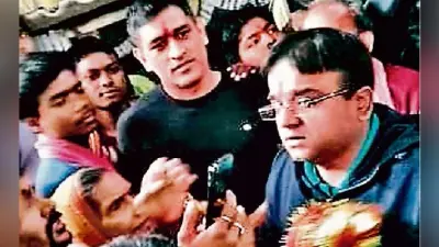 दिउड़ी मंदिर में धौनी ने की पूजा