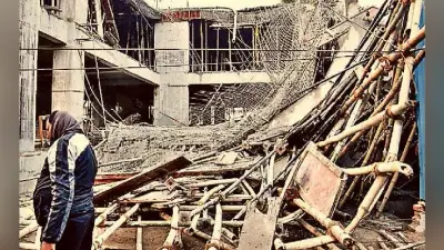 रांची : निर्माणाधीन अपार्टमेंट का सेंटरिंग गिरा, चार घायल