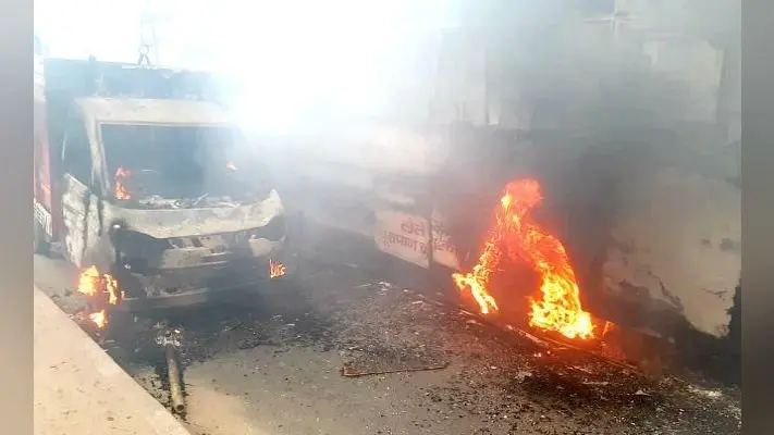 पटना में सड़क हादसे में युवक की मौत के बाद बवाल, आक्रोशित लोगों ने कई गाड़ियों के शीशे तोड़े और आगजनी की