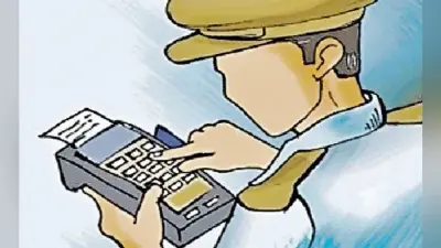 यातायात पुलिस ने पही बार काटा इ-चालान, वसूले 18 हजार रुपये जुर्माना
