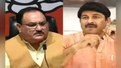 भाजपा अध्यक्ष जेपी नड्डा ने मनोज तिवारी औऱ पार्टी महासचिवों के साथ की बैठक