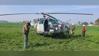 Indian Armys Chetak helicopter : तकनीकी खराबी के कारण सेना के हेलीकॉप्टर की खेत में हुई इमरजेंसी लैंडिंग
