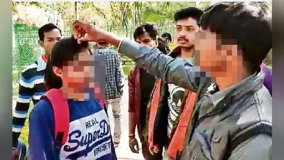 वेलेंटाइन डे पर उत्पात : पार्क पहुंचे बजरंग दल कार्यकर्ता, जबरन प्रेमी से प्रेमिका की मांग भरवायी