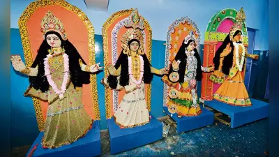 Navratri 2022: पटना में कहीं लिपस्टिक, कॉर्नफ्लेक्स, तो कहीं ज्वार और बाजरा की प्रतिमा, जरूर देखें
