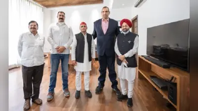 समाजवादी पार्टी के अध्यक्ष अखिलेश यादव से मिले रेसलर द ग्रेट खली, अपने अनुभव साझा करते हुए कही ये बात