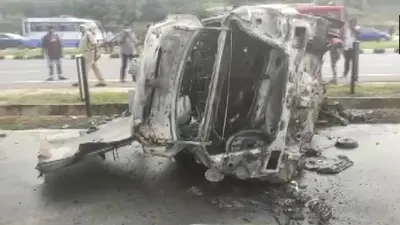 आंध्र प्रदेश: पेट्रोल लीक होने से कार में लगी आग, 6 की मौत और दो घायल