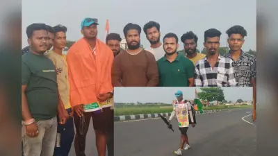 पश्चिम बंगाल से केदारनाथ की पैदल यात्रा पर निकले पर्यावरण प्रेमी अरिंदम दास का झारखंड में जोरदार स्वागत