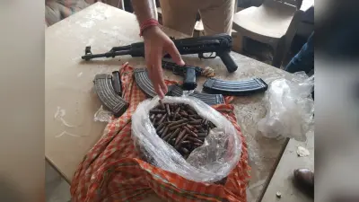 पूर्व बाहुबली विधायक विजय मिश्र के पेट्रोल पंप से एक AK-47, एक पिस्टल और भारी मात्रा में कारतूस बरामद