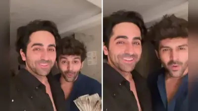आयुष्मान खुराना की दिवाली पार्टी में कार्तिक आर्यन को मिले खूब पैसे, VIDEO में एक्टर बोले- ये आदमी…