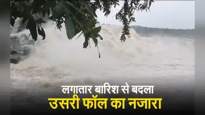 लगातार बारिश से बदला उसरी फॉल का नजारा, देखें मनमोहक VIDEO