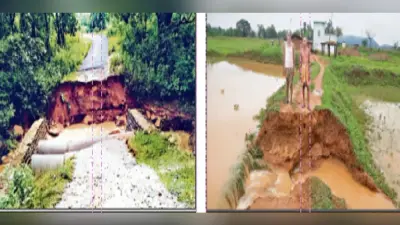 अत्याधिक बारिश होने से सिमडेगा में स्थित ये पुलिया बही, कई गांवों का संपर्क टूटा