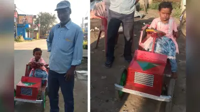 VIDEO: तीसरी पास कल्लू प्लंबर ने 7500 रुपये में बना दी बैटरी कार, फीचर्स कर देंगे हैरान