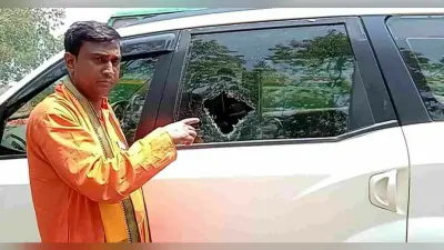 बीरभूम के दुबराजपुर में BJP कैंडिडेट अनूप साहा पर हमला, कार में तोड़फोड़, दस कार्यकर्ता घायल