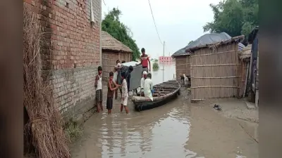 Bihar Flood – पटना के आसपास के इलाकों में बाढ़ का कहर, मोकामा दियारे के गांवों में फैला बाढ़ का पानी