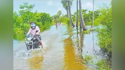 नहीं थम रहा नून नदी का कहर, कोठिया के कई गांव जलमग्न