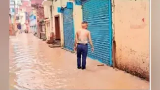 बरसात ही नहीं आये दिन यहां के लोगों को हाथ में जूते व सिर पर सामान लेकर मंजिल तय करने की मजबूरी