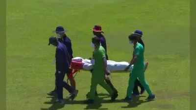 SL vs WI Test के दौरान हुआ हादसा, वेस्ट इंडीज खिलाड़ी के हेलमेट पर लगी गेंद, स्ट्रेचर पर ले जाना पड़ा अस्पताल