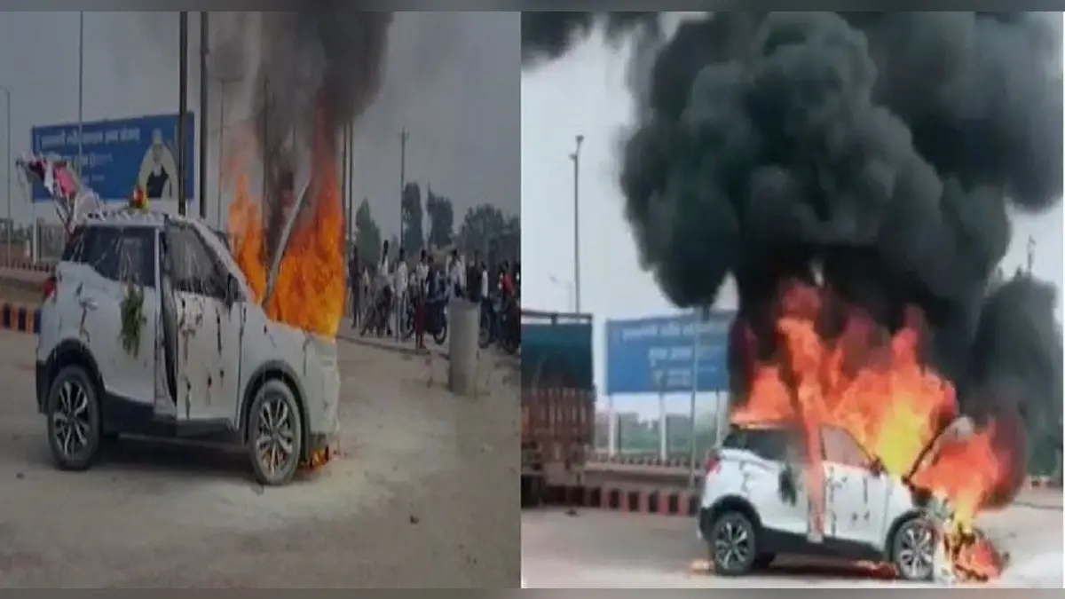 Bihar News: औरंगाबाद में धू-धूकर जलने लगी सजी-धजी कार, बाल-बाल बचे दूल्हा-दुल्हन