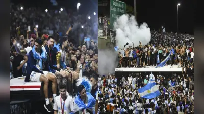 FIFA World Cup 2022 चैंपियन के स्वागत में पहुंचे फैंस बेकाबू, टीम मेसी को किया एयरलिफ्ट, देखें VIDEO